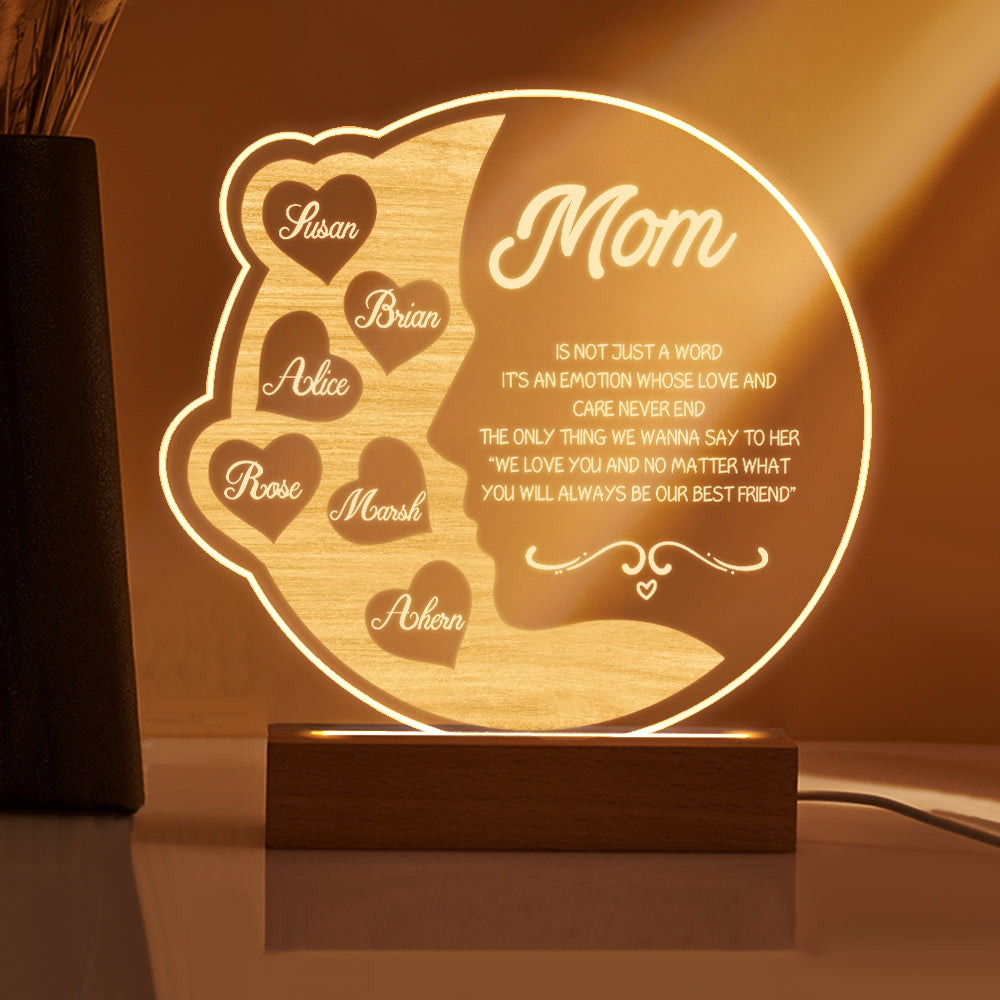 Engraved Crescent Moon Night Light