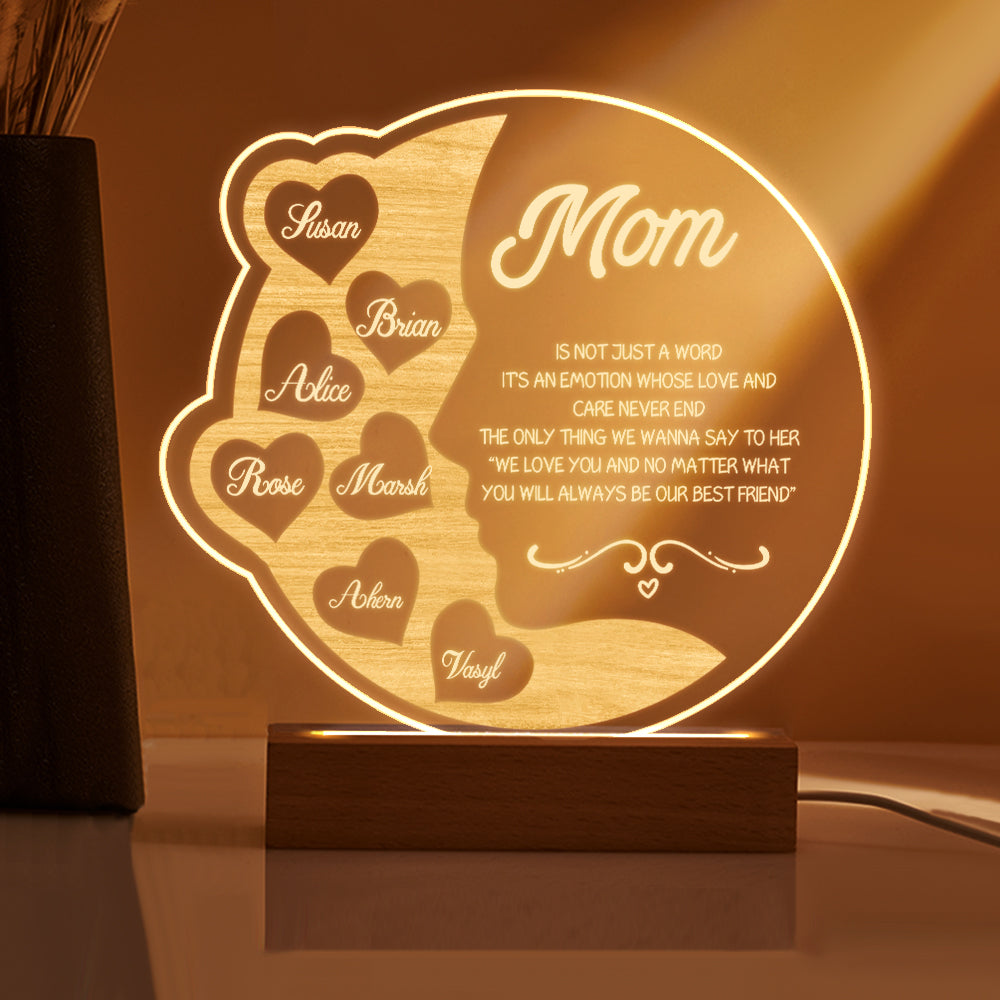 Engraved Crescent Moon Night Light