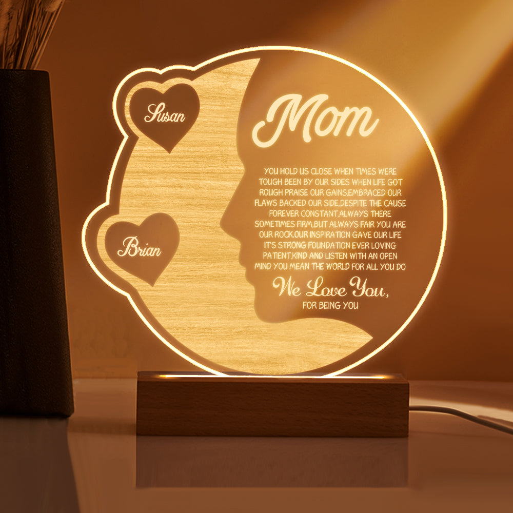 Engraved Crescent Moon Night Light