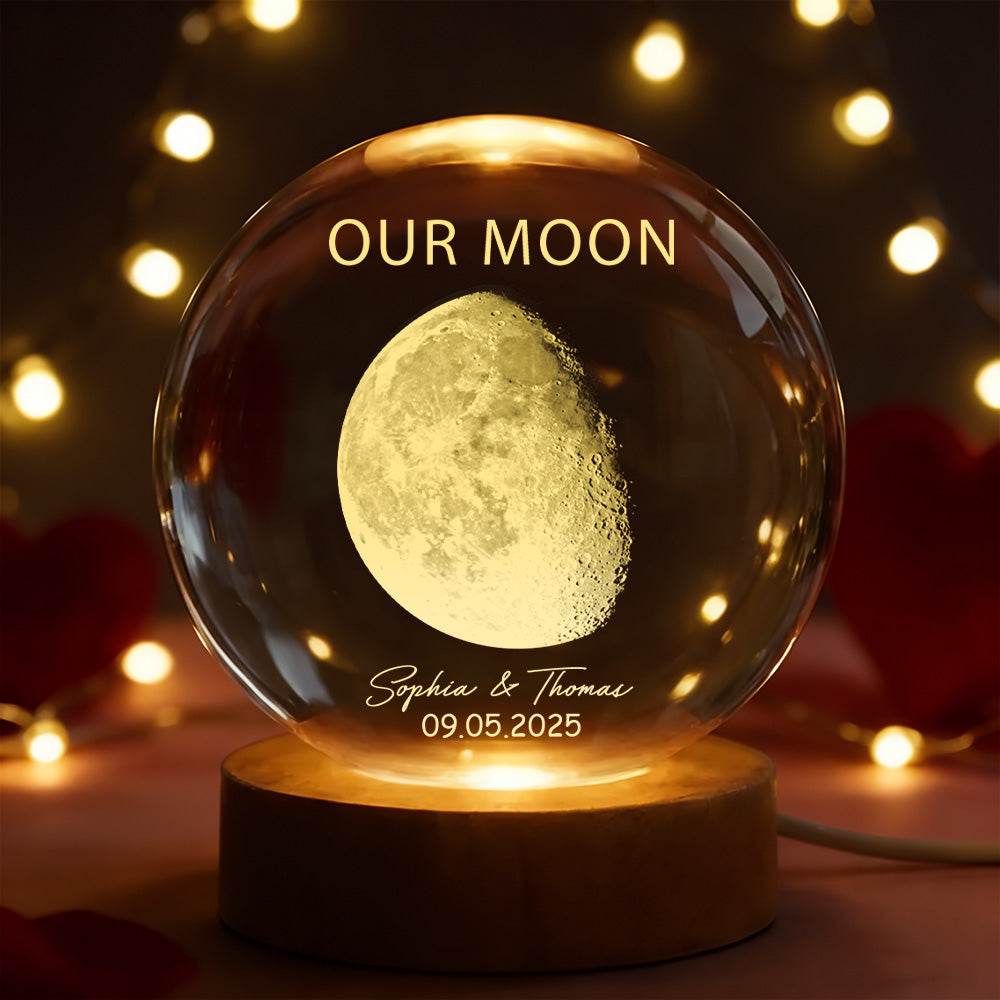 Personalized Moon Phase Crystal Night Light