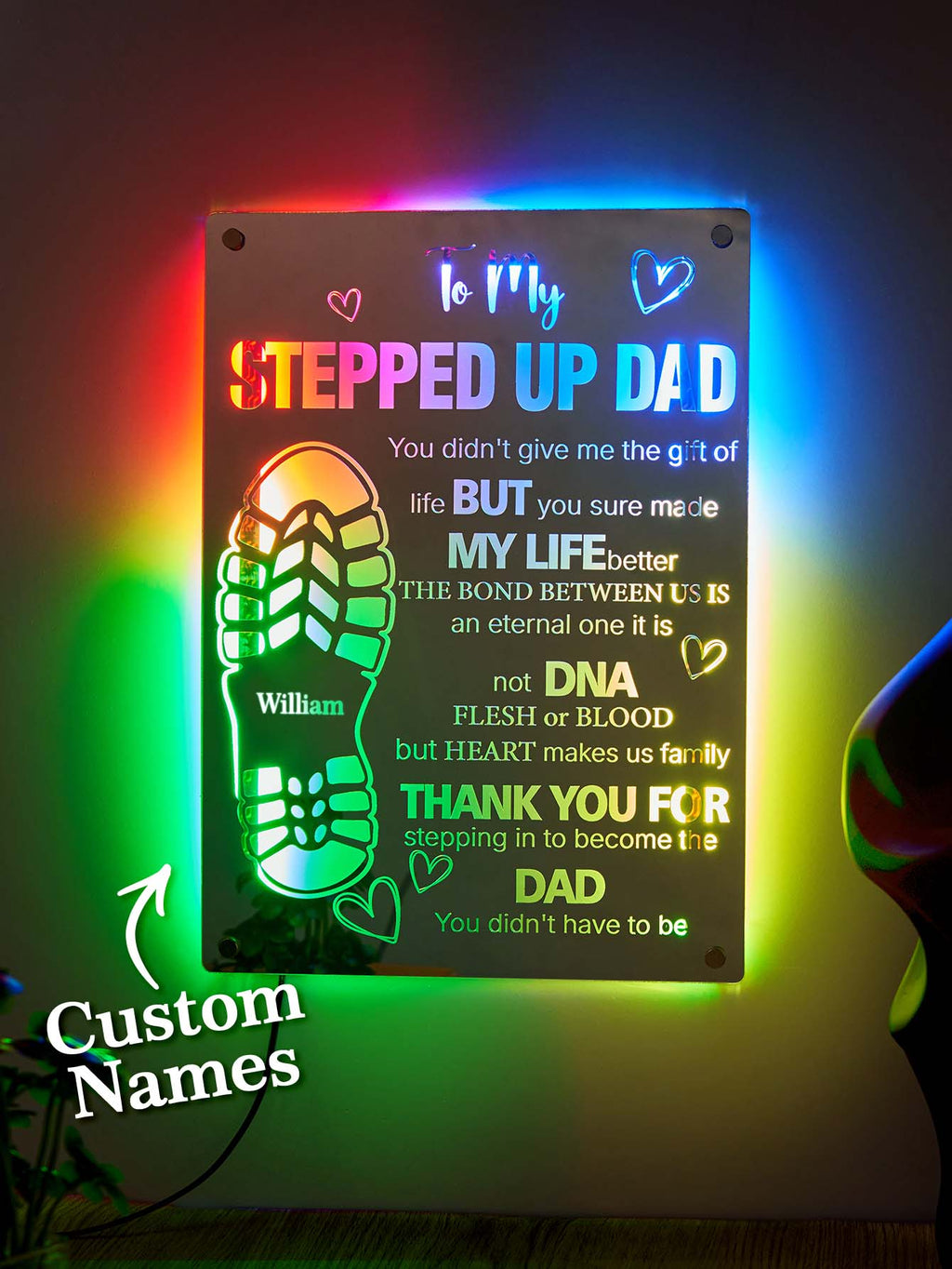 Stepped Up Dad Mirror Light