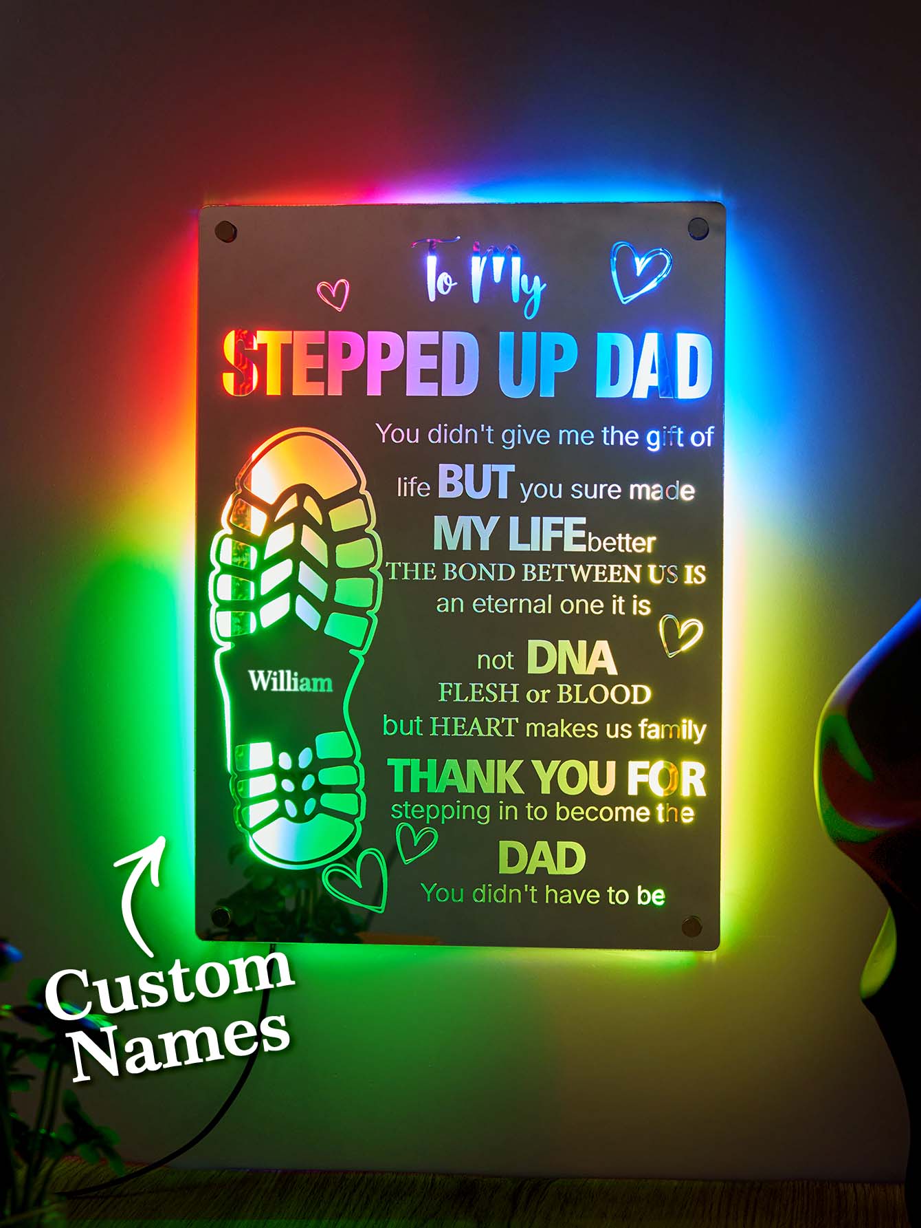 Stepped Up Dad Mirror Light