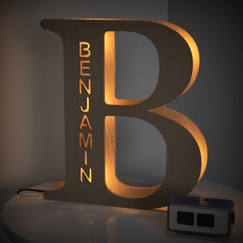 Personalized Wooden Letter Night Light