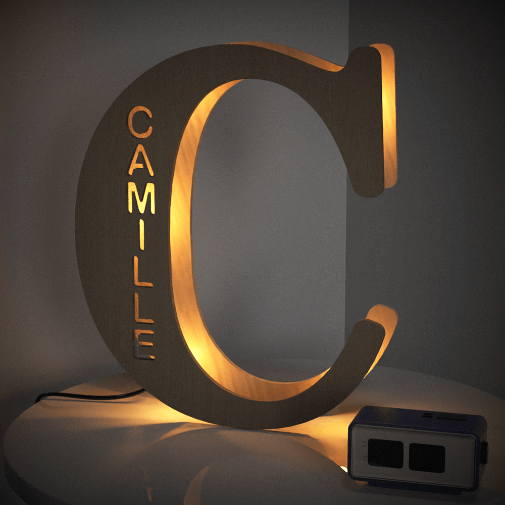 Personalized Wooden Letter Night Light