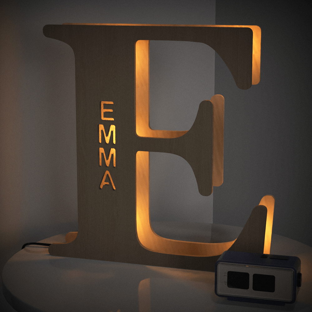 Personalized Wooden Letter Night Light
