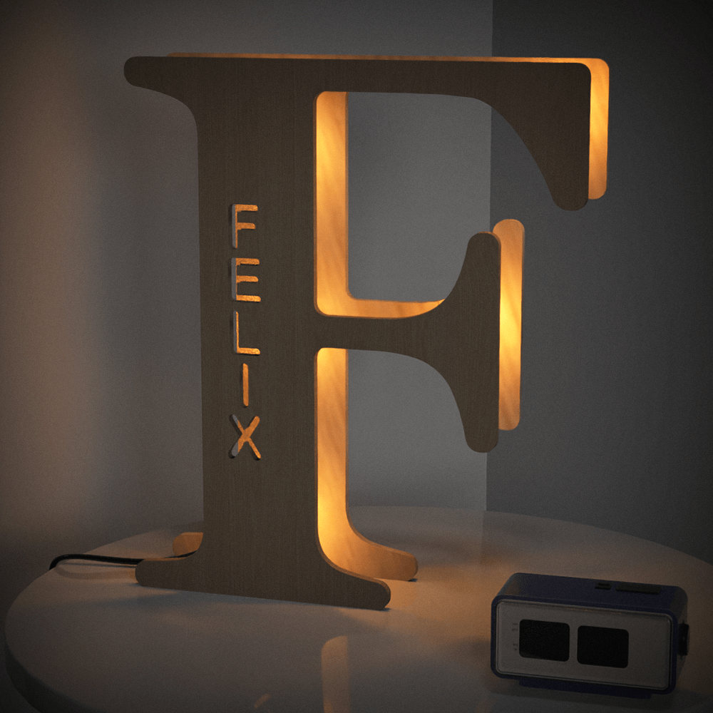 Personalized Wooden Letter Night Light