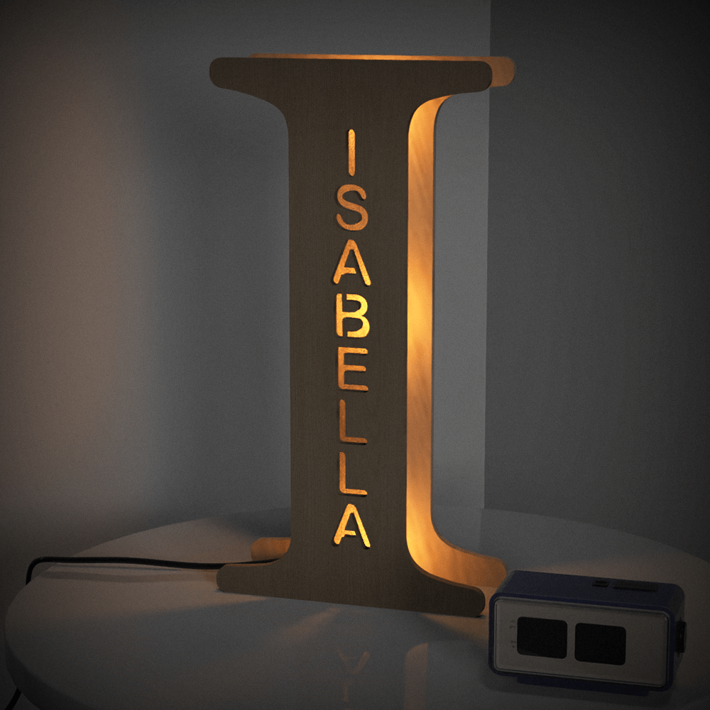 Personalized Wooden Letter Night Light