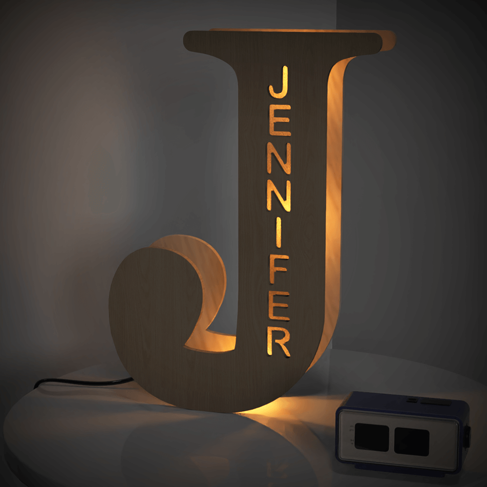 Personalized Wooden Letter Night Light 28CM
