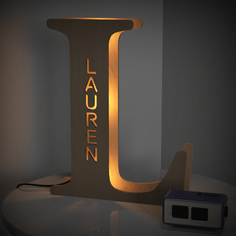 Personalized Wooden Letter Night Light 28CM