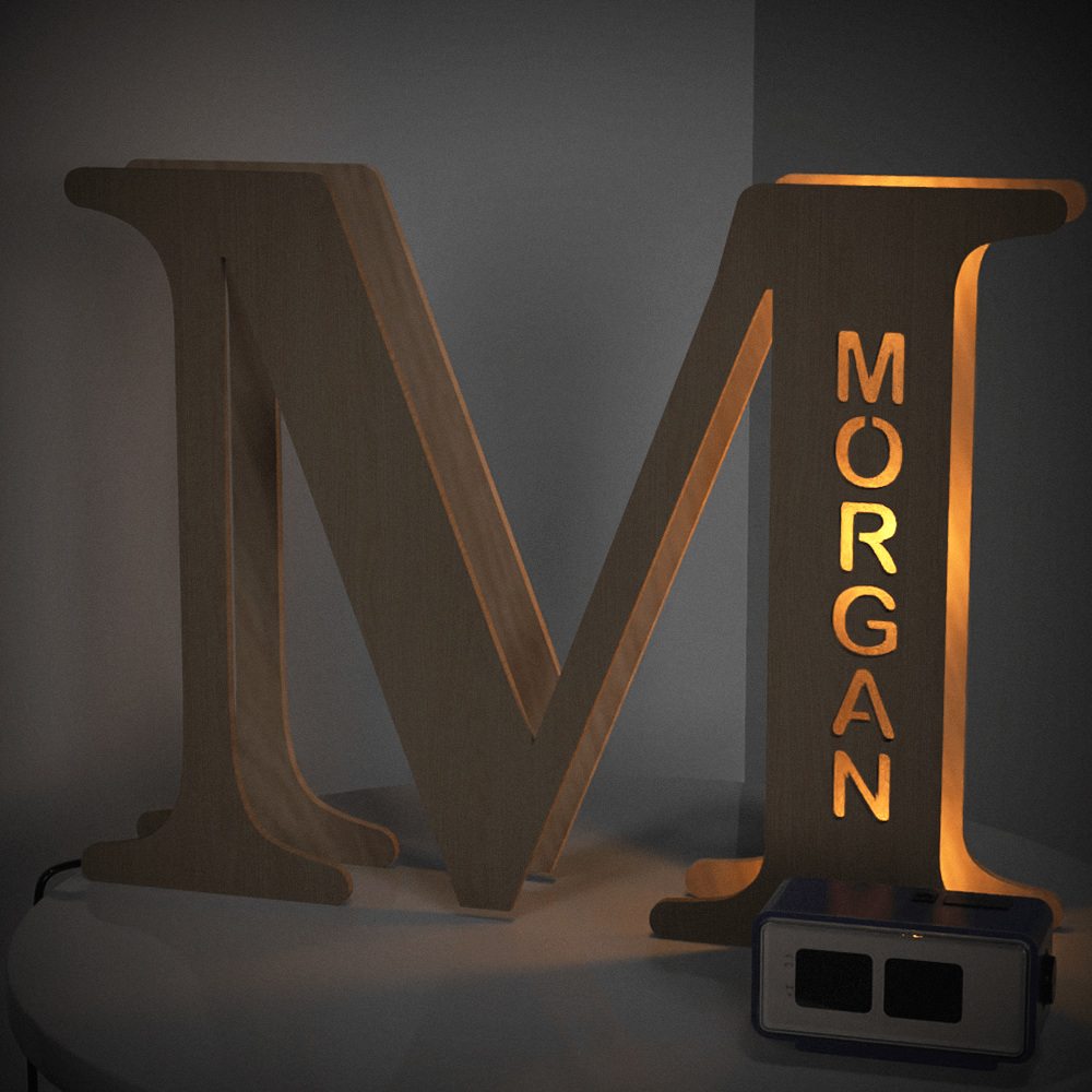 Personalized Wooden Letter Night Light