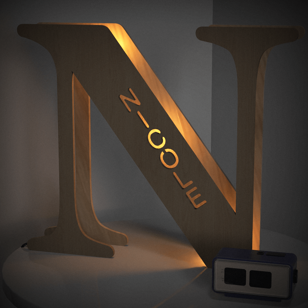 Personalized Wooden Letter Night Light