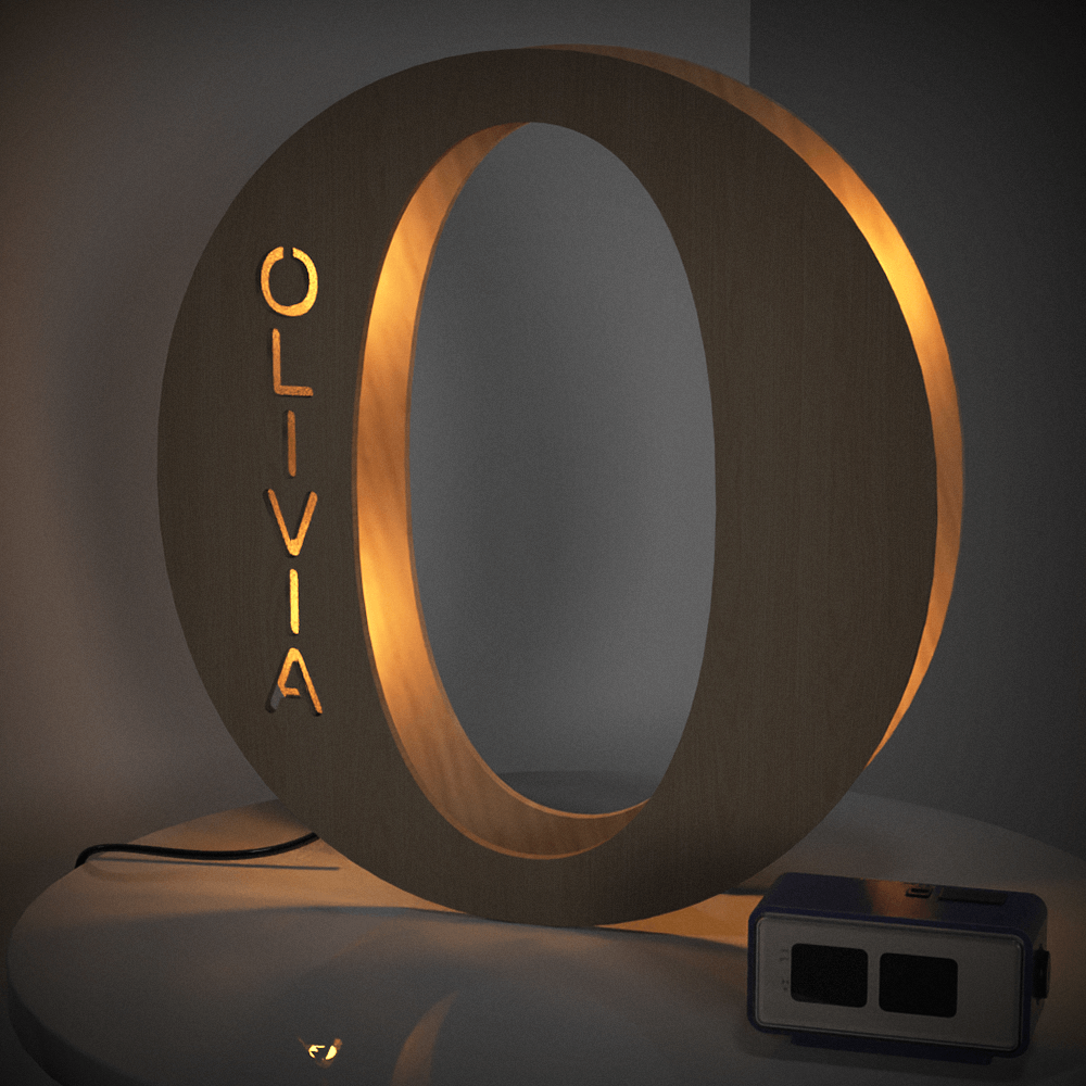 Personalized Wooden Letter Night Light