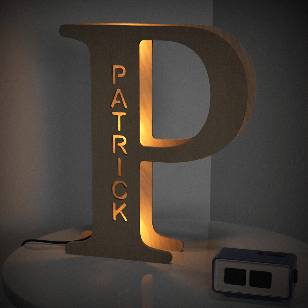 Personalized Wooden Letter Night Light