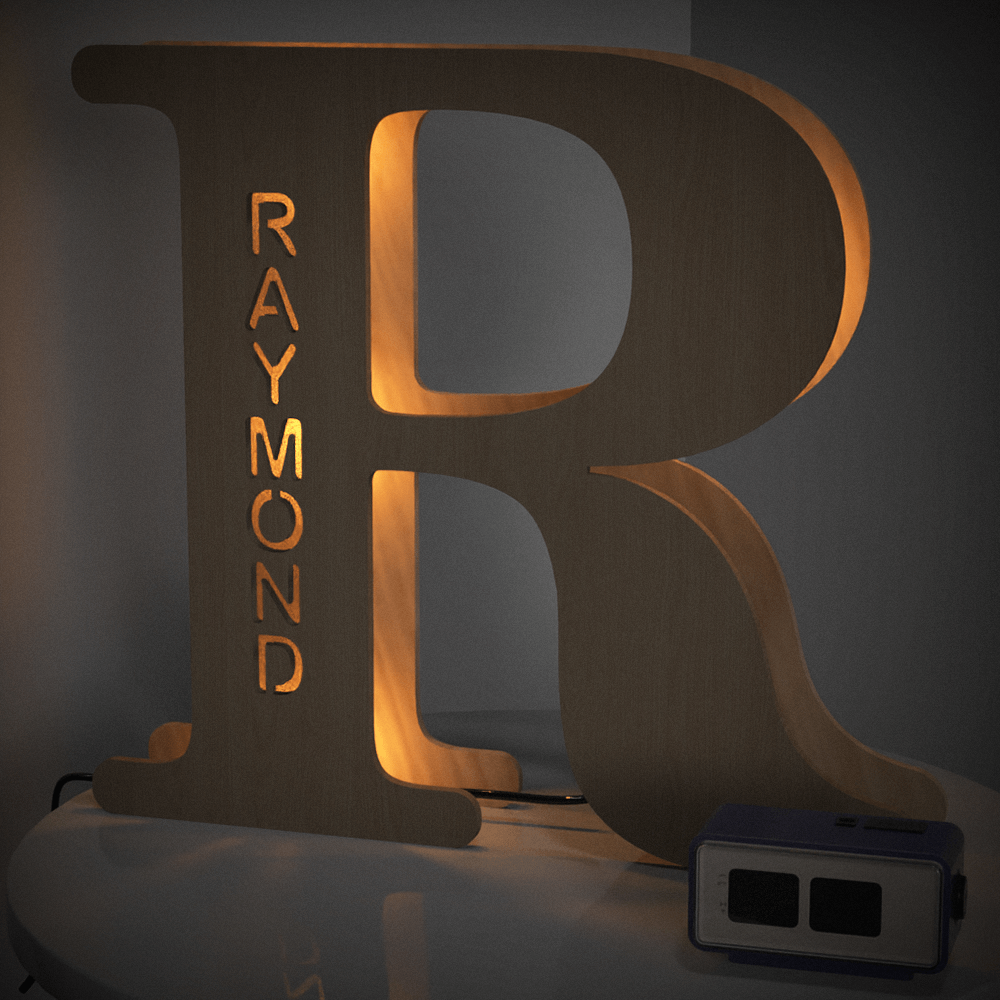 Personalized Wooden Letter Night Light