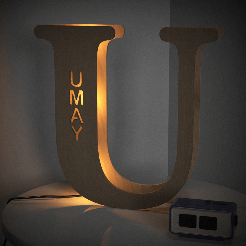 Personalized Wooden Letter Night Light