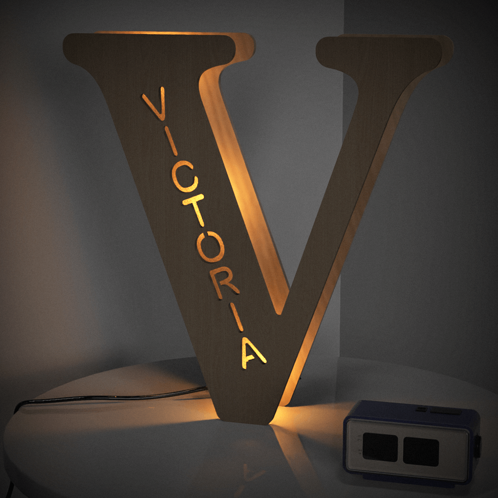 Personalized Wooden Letter Night Light