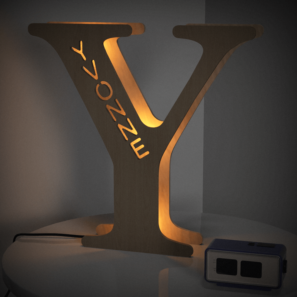 Personalized Wooden Letter Night Light 28CM