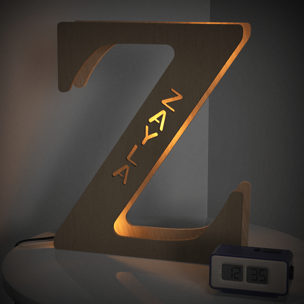 Personalized Wooden Letter Night Light