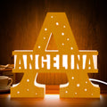 Personalized Initial Wooden Night Light