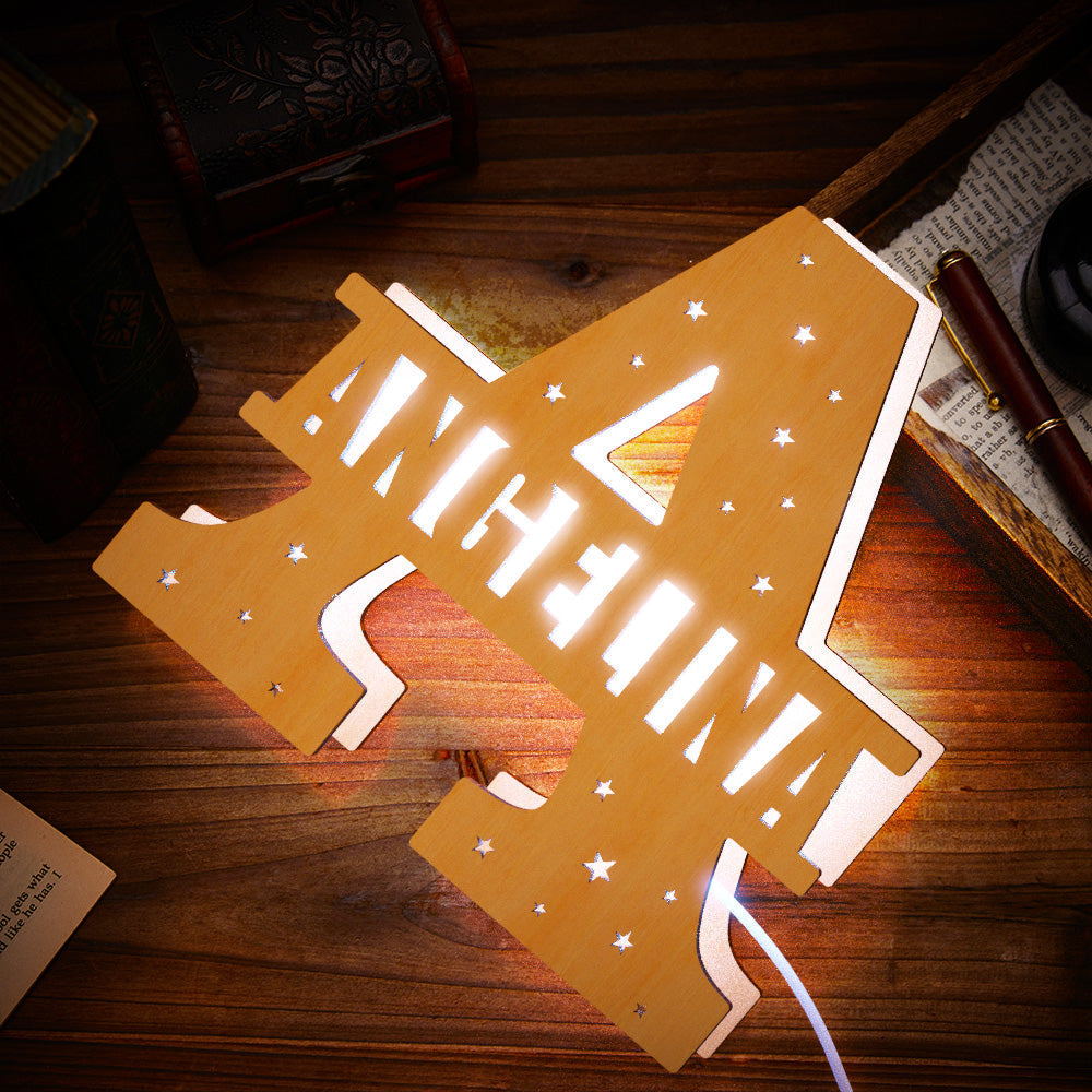 Custom Initial Wooden Night Light