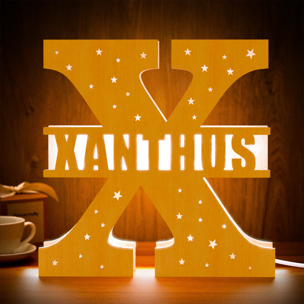 Personalized Initial Wooden Night Light