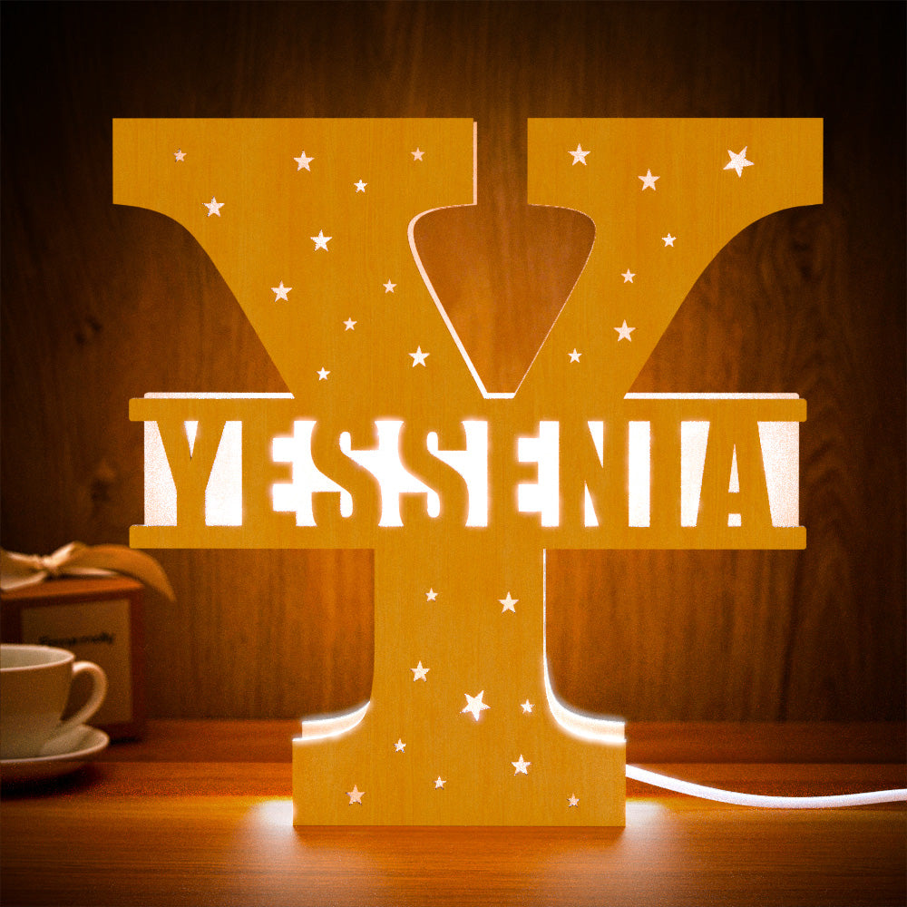 Custom Initial Wooden Night Light