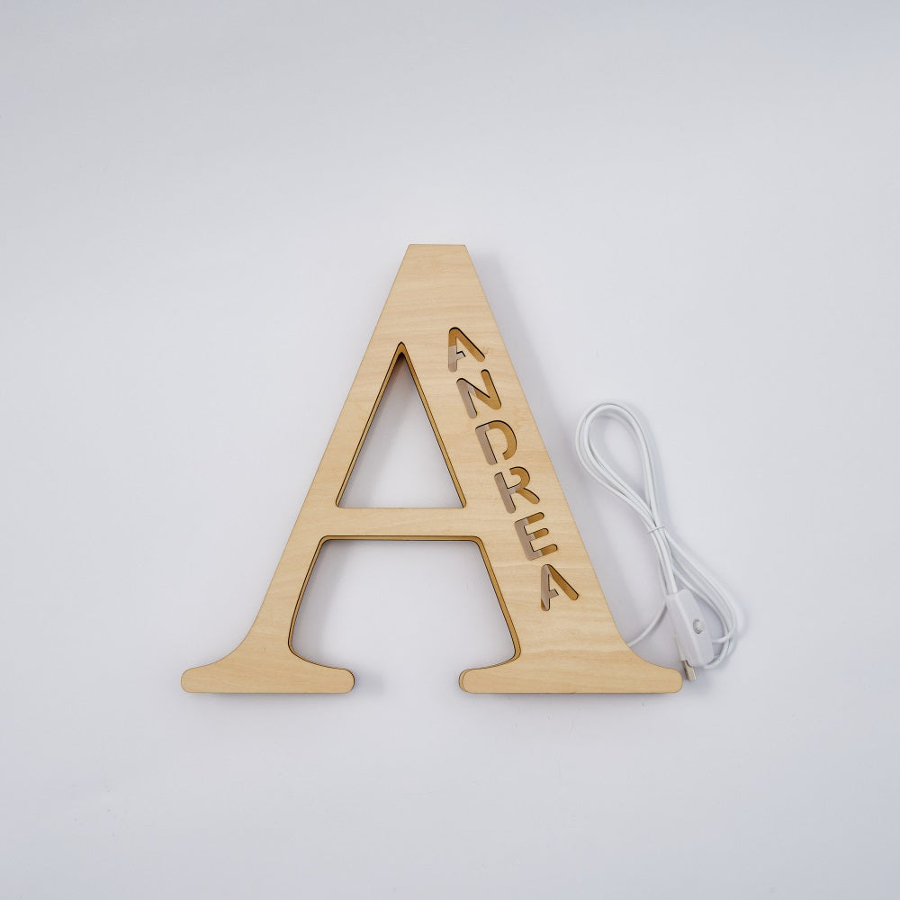 Personalized Wooden Letter Night Light 28CM