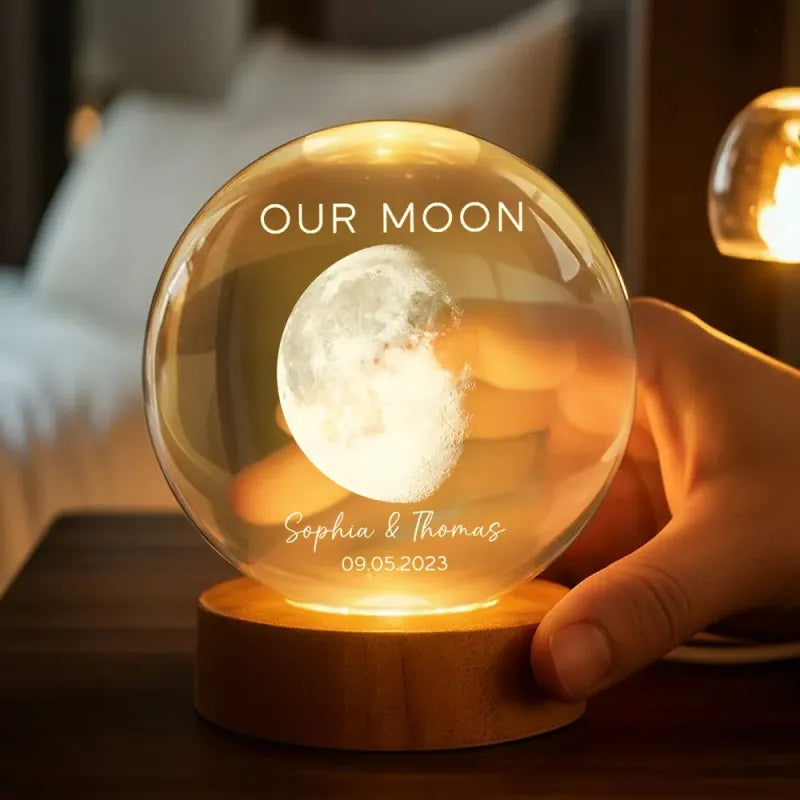 Personalized Moon Phase Crystal Night Light