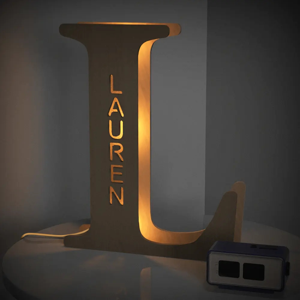 Custom Wooden Letter Night Light