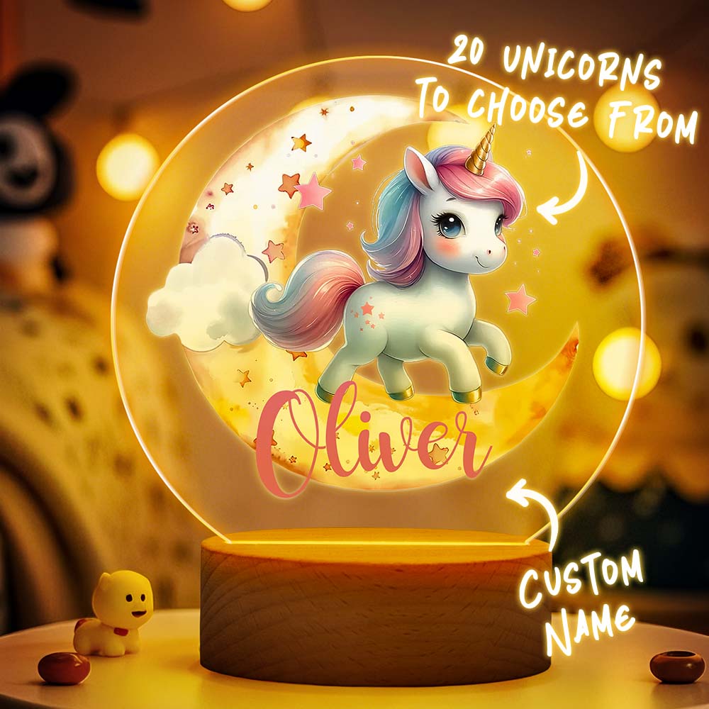 Personalized Unicorn Moon Night Light