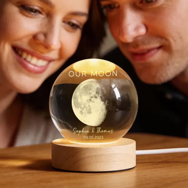 Personalized Moon Phase Crystal Night Light