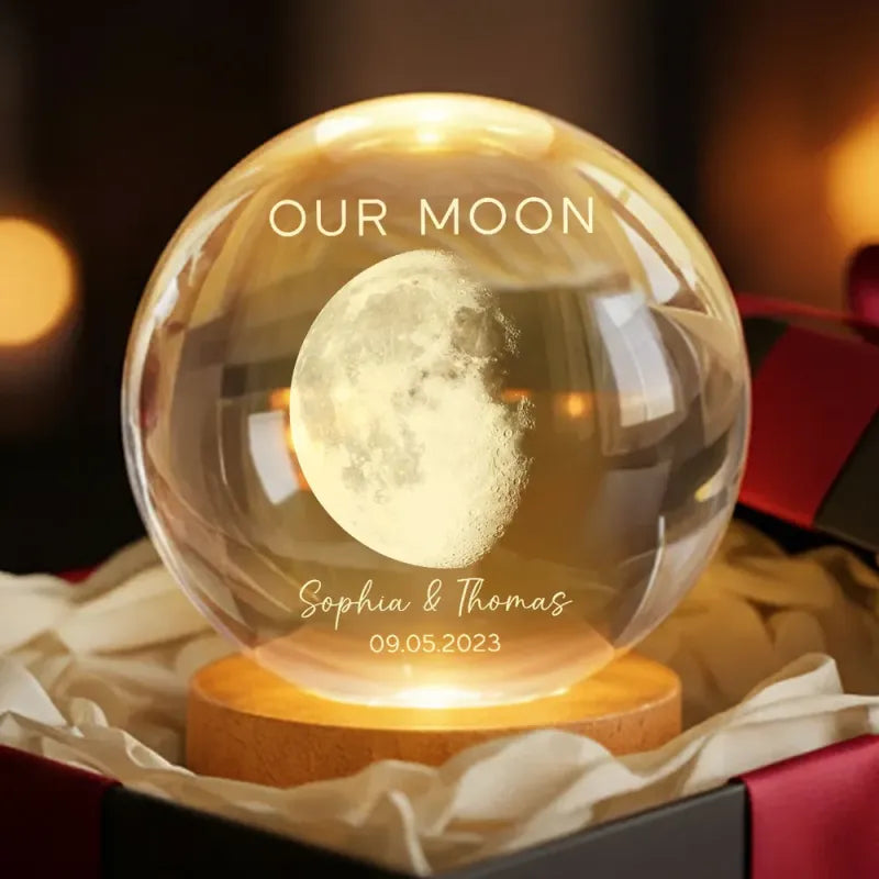 Personalized Moon Phase Crystal Night Light
