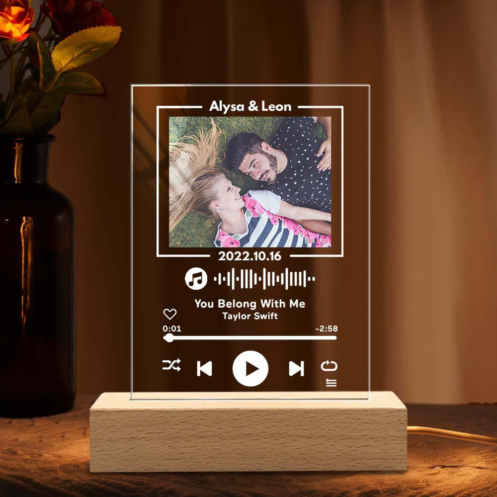 Custom Glass Music Plaque Night Light