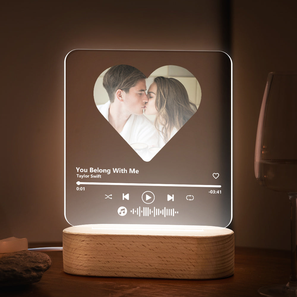 Custom Music Heart Seven Color Night Light