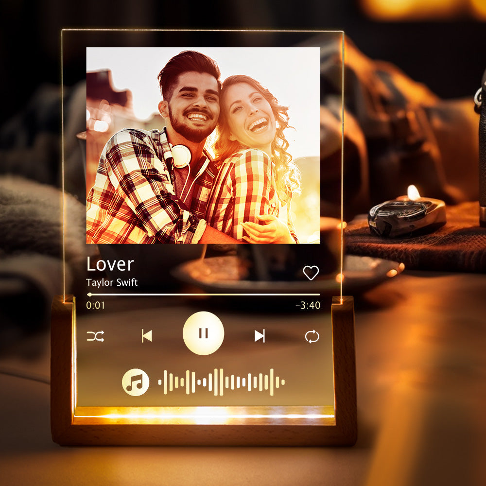 Personalized Photo Music Plaque Night Light