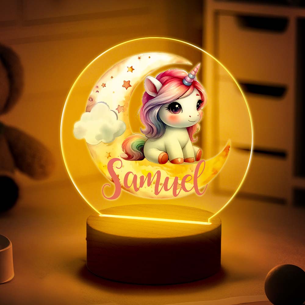 Personalized Unicorn Moon Night Light