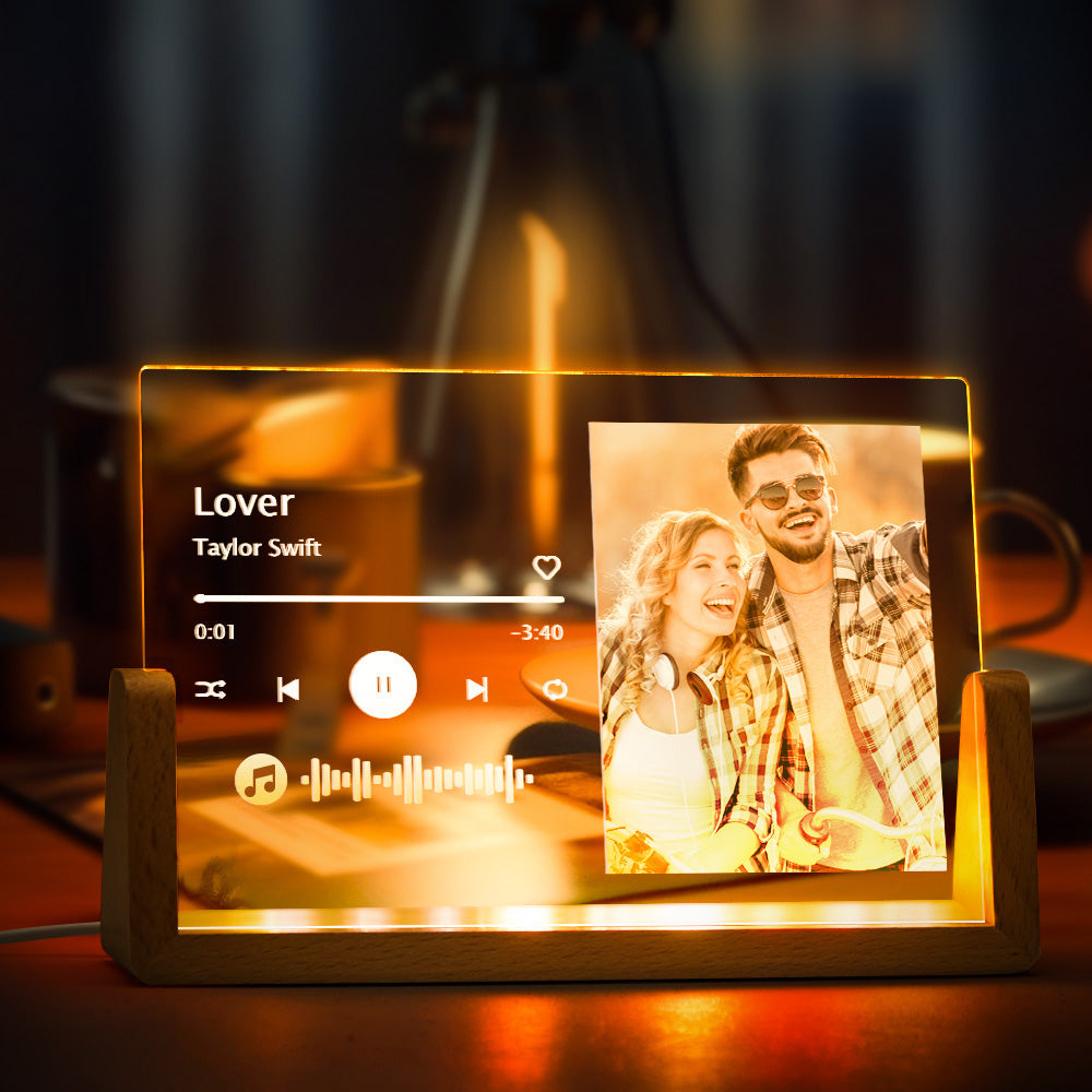 Personalized Photo Music Plaque Night Light