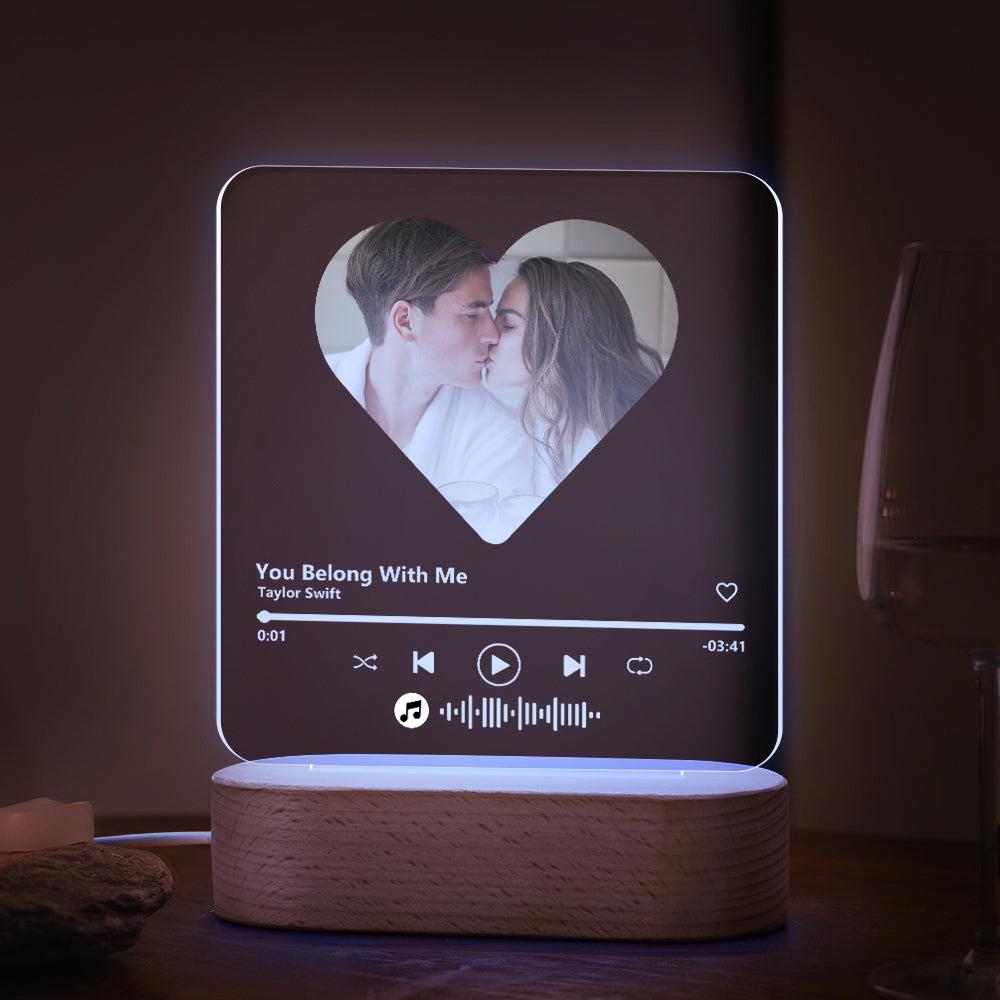 Custom Music Heart Seven Color Night Light