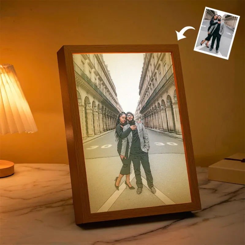 Custom Line Art Photo Lamp