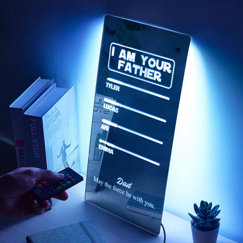Custom Father Lightsaber Mirror Light