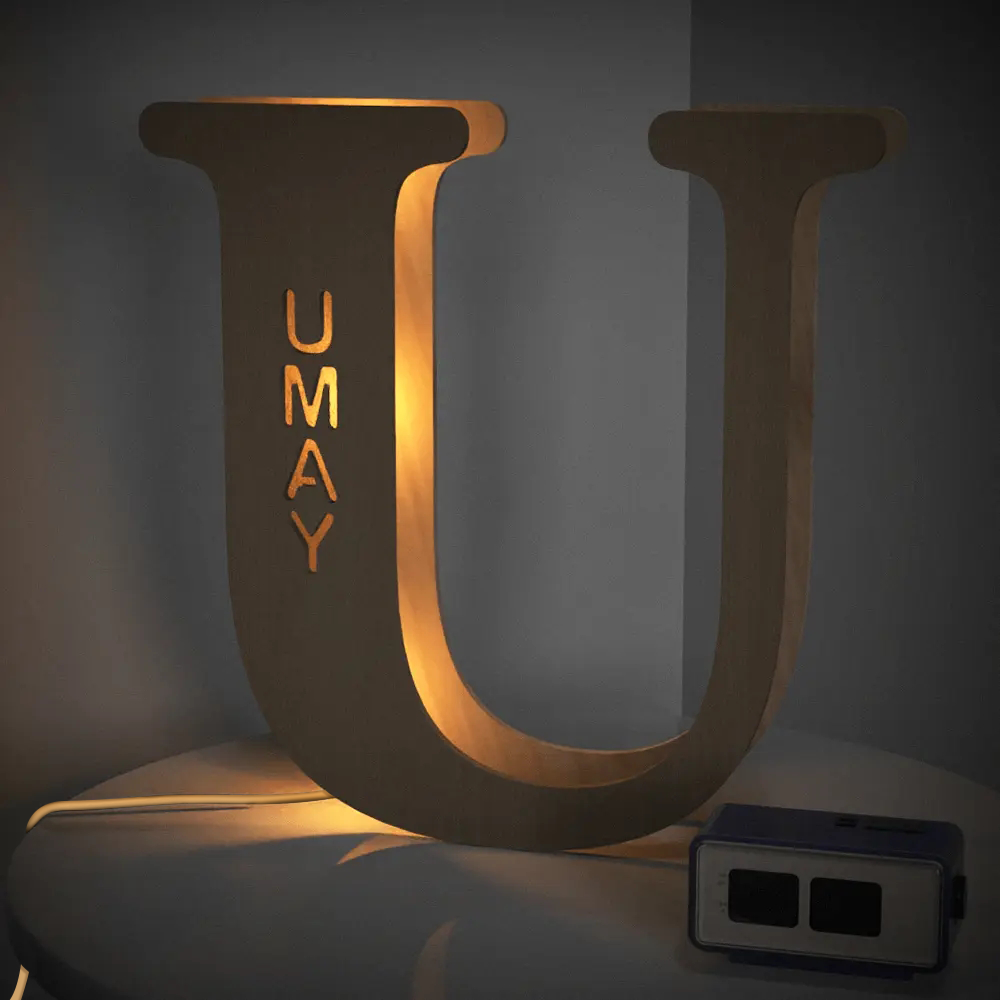 Custom Wooden Letter Night Light
