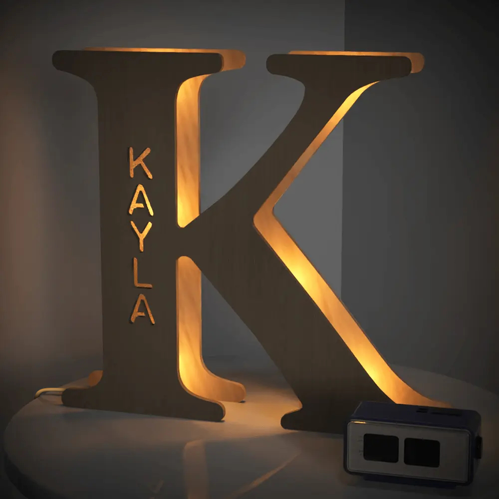 Custom Wooden Alphabet Night Light
