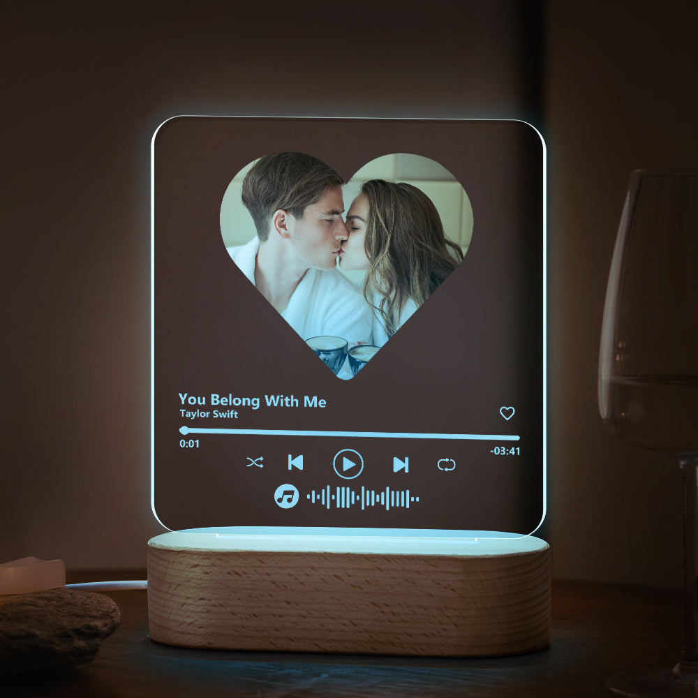 Custom Music Heart Seven Color Night Light
