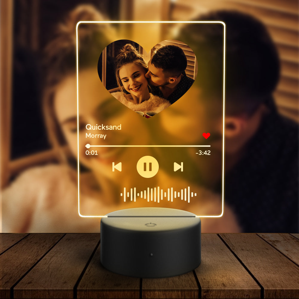 Personalized Music Heart Night Light